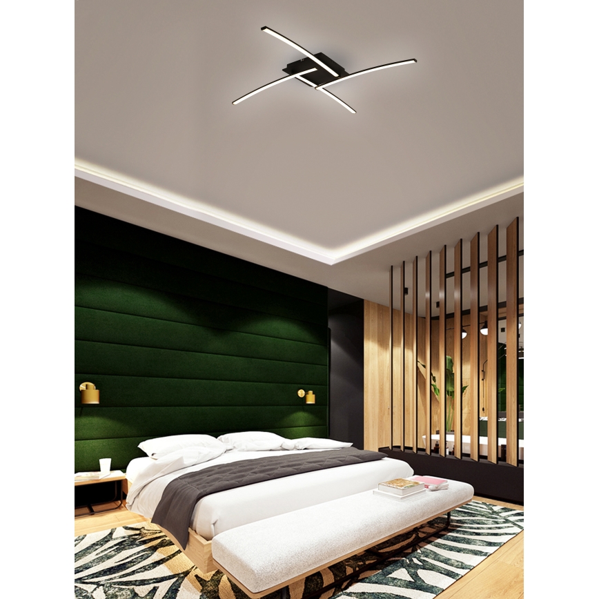 Brilagi - LED-kattovalaisin STRIPES LED/32W/230V 69x69 cm musta