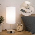 Brilagi - TABLON pöytävalaisin USB-portilla 1xE27/25W/230V beige/valkoinen