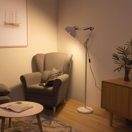 BRILAGI - TASKER säädettävä lattiavalaisin 1xE27/60W/230V 157 cm valkoinen