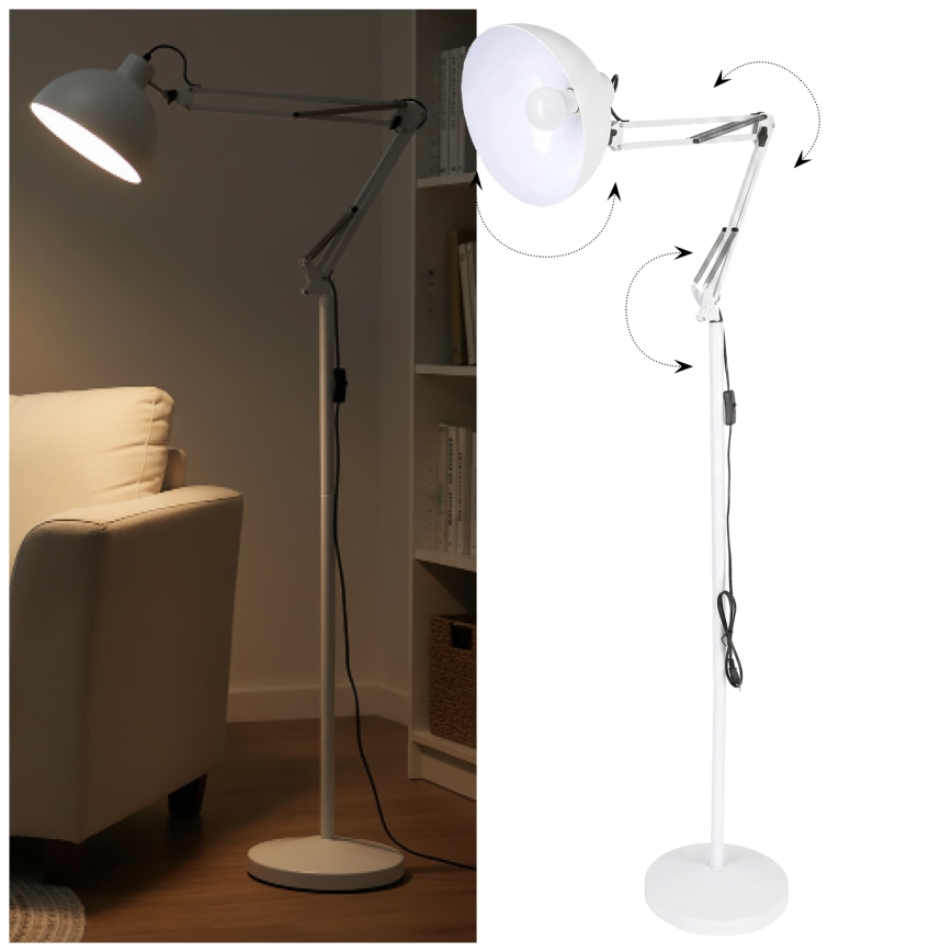 BRILAGI - TASKER säädettävä lattiavalaisin 1xE27/60W/230V 157 cm valkoinen