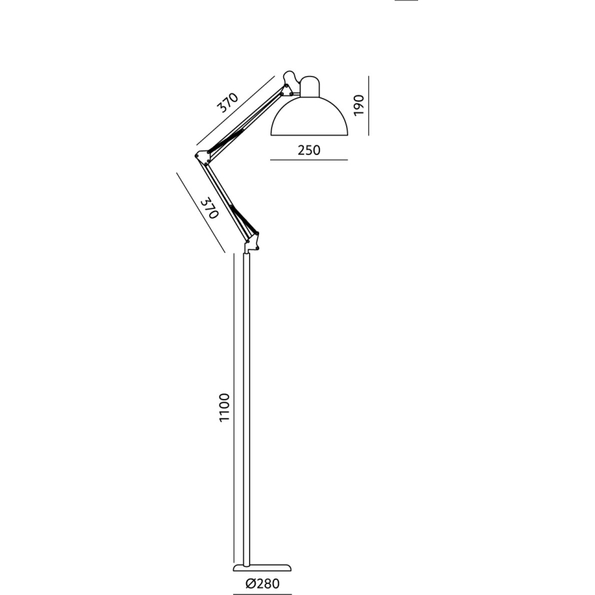 BRILAGI - TASKER säädettävä lattiavalaisin 1xE27/60W/230V 157 cm valkoinen