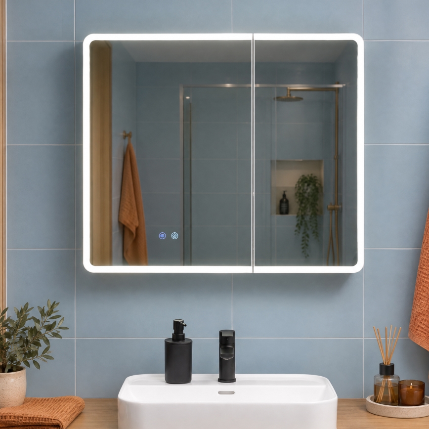 BRILAGI - taustavalaistu LED-peilikaappi NOTO DOUBLE 78x65 cm