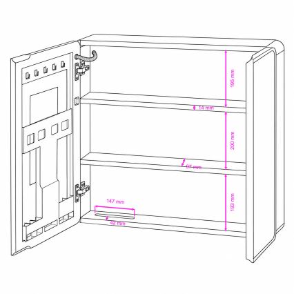 BRILAGI - taustavalaistu LED-peilikaappi NOTO DOUBLE 78x65 cm