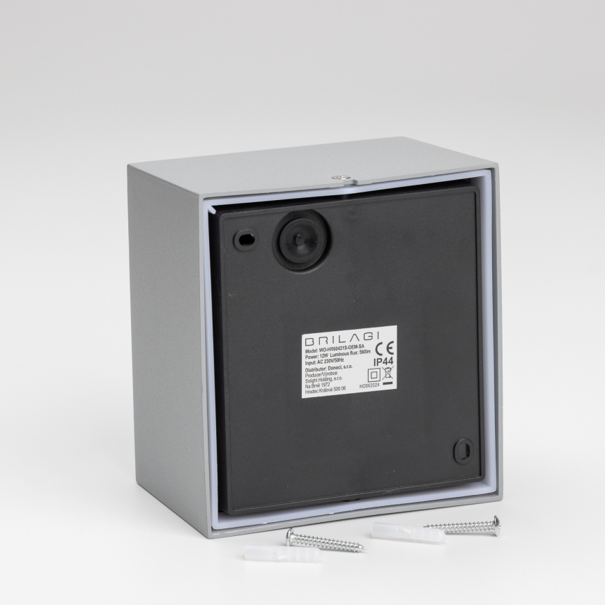 Brilagi - LED-ulkovaloseinävalaisin liiketunnistimella TERNI LED/12W/230V harmaa IP44