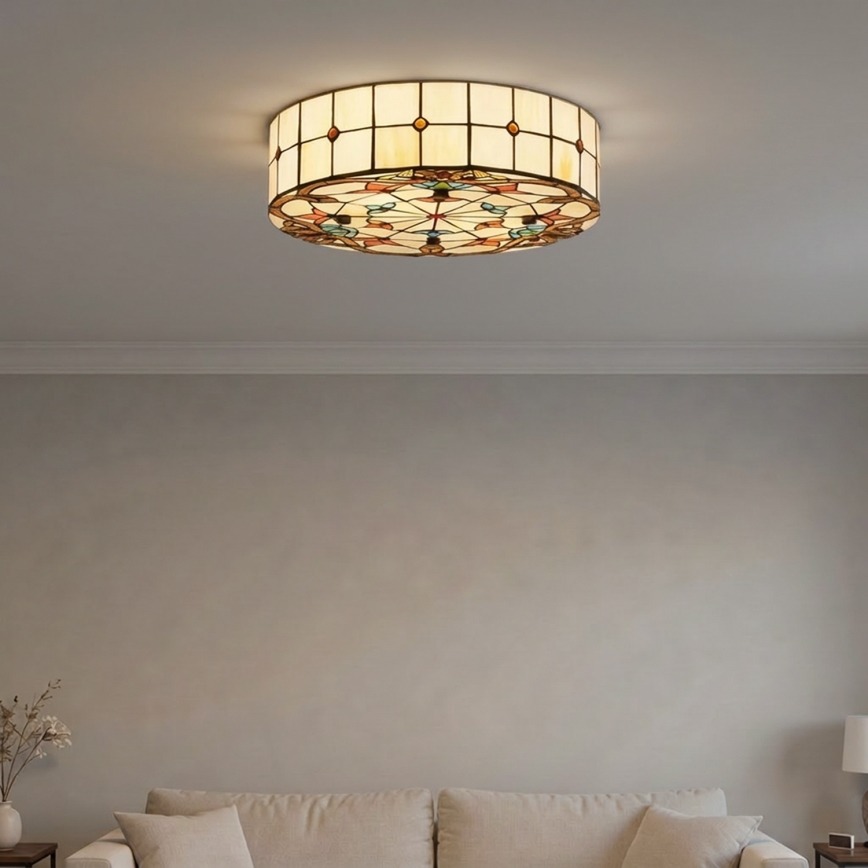 Brilagi - Tiffany-lasikupu kattovalaisin MIRABELLA 3xE27/60W/230V Ø 40 cm