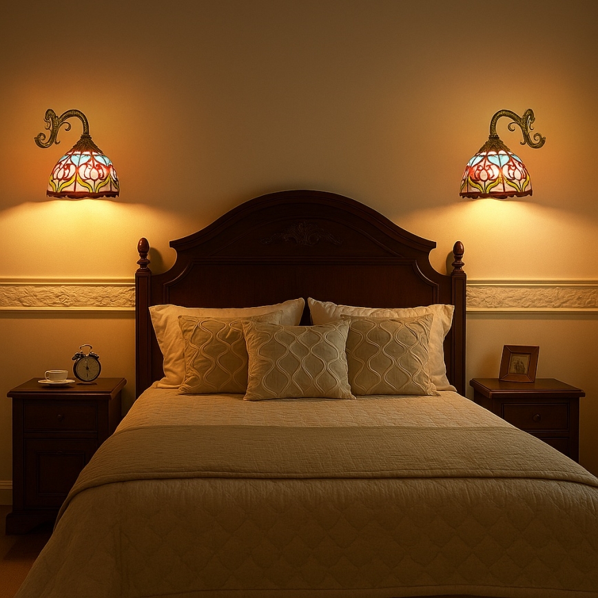 Brilagi - Tiffany-lasimosaiikkiseinävalaisin LORAS 1xE27/40W/230V