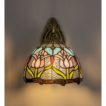 Brilagi - Tiffany-lasimosaiikkiseinävalaisin LORAS 1xE27/40W/230V