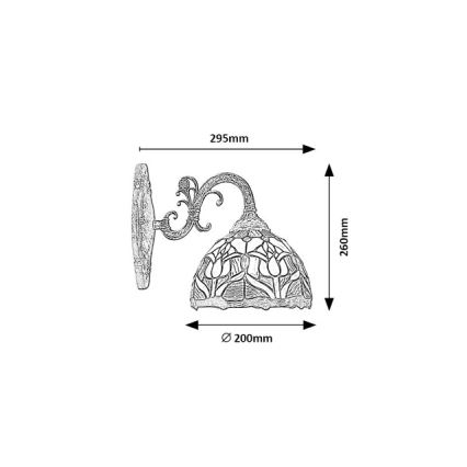 Brilagi - Tiffany-lasimosaiikkiseinävalaisin LORAS 1xE27/40W/230V