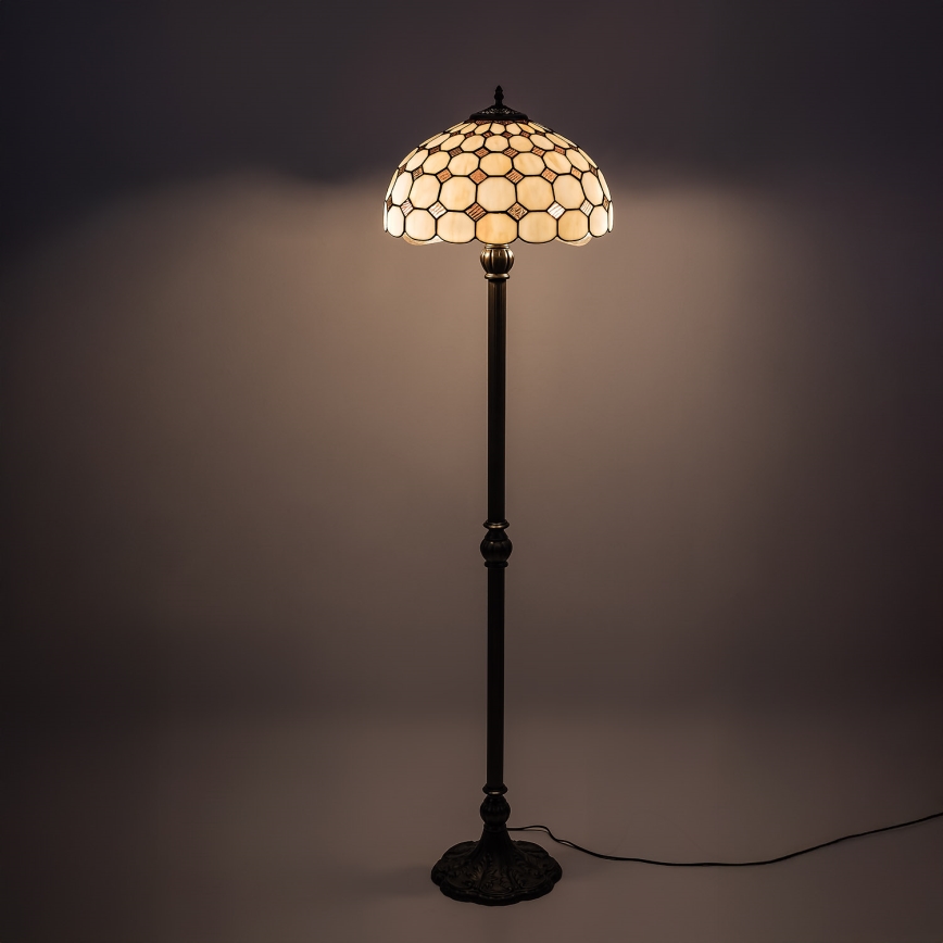 Brilagi - Tiffany-lasinen lattiavalaisin DORAN 2xE27/60W/230V