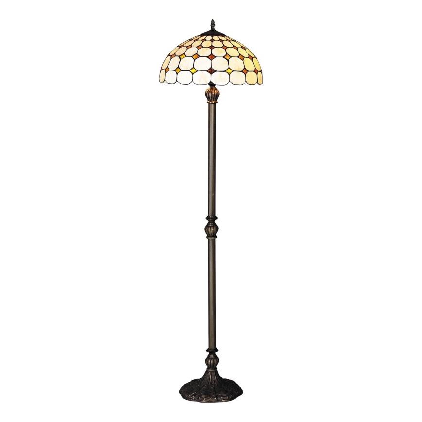 Brilagi - Tiffany-lasinen lattiavalaisin DORAN 2xE27/60W/230V