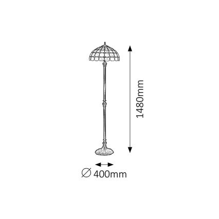 Brilagi - Tiffany-lasinen lattiavalaisin DORAN 2xE27/60W/230V