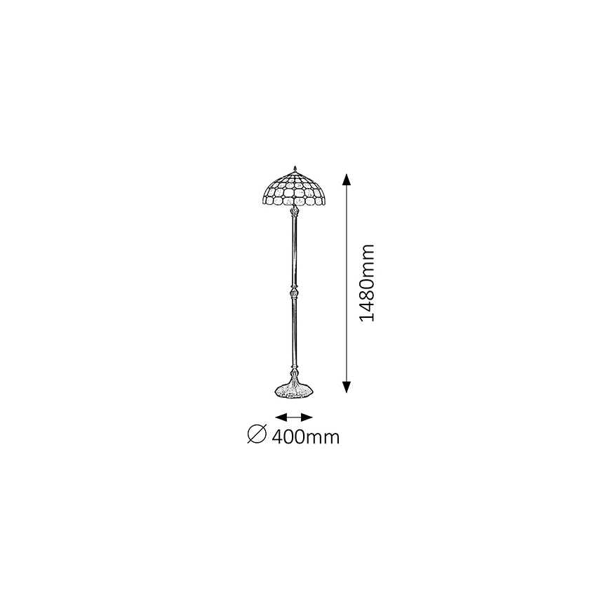 Brilagi - Tiffany-lasinen lattiavalaisin DORAN 2xE27/60W/230V