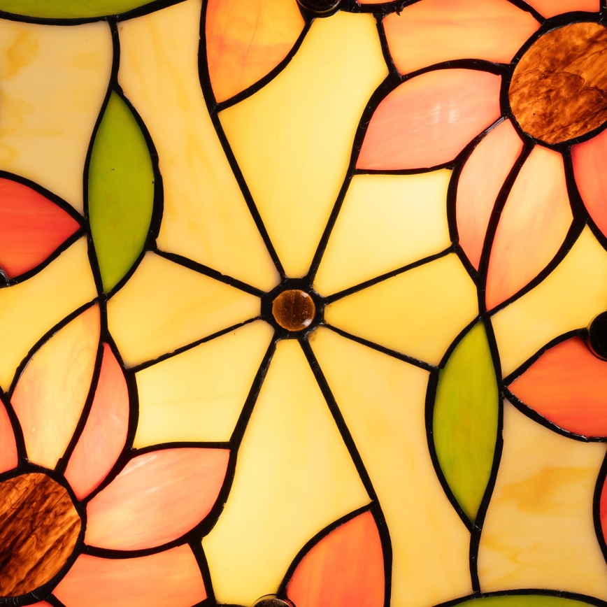 Brilagi - Tiffany-tyylinen lasikattovalaisin SUNFLOWER 3xE27/60W/230V halkaisija 40 cm