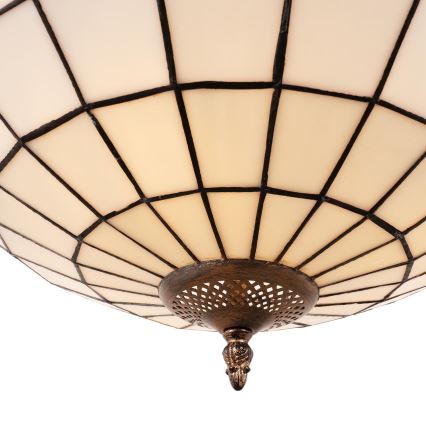 Brilagi - Tiffany-tyylinen lasikupuinen kattokruunu ketjulla SIENNA 3xE27/60W/230V halkaisija 50 cm