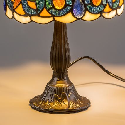 Brilagi - Tiffany-tyylinen lasikupuinen pöytävalaisin LUISA 1xE14/40W/230V