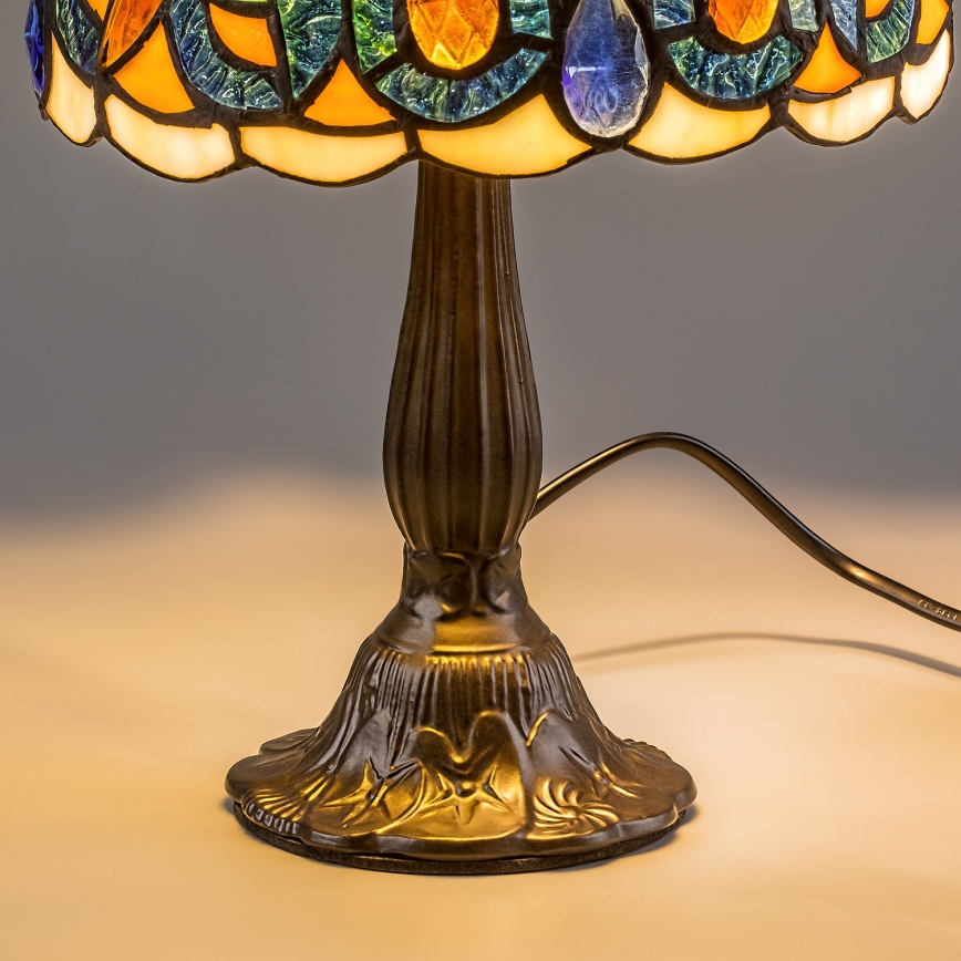 Brilagi - Tiffany-tyylinen lasikupuinen pöytävalaisin LUISA 1xE14/40W/230V