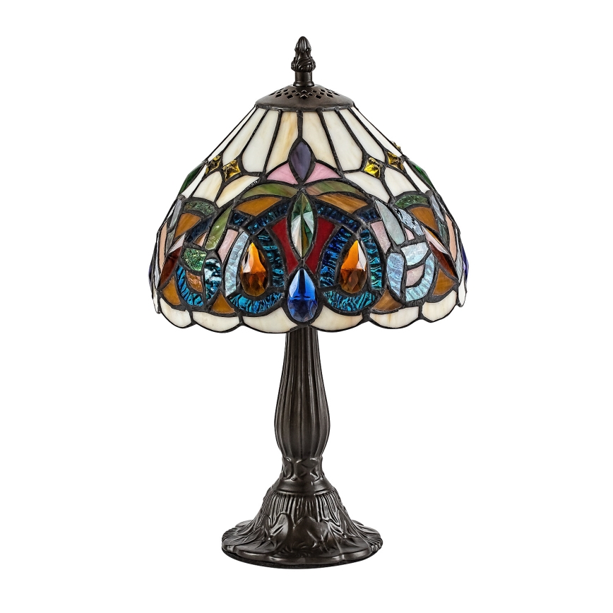 Brilagi - Tiffany-tyylinen lasikupuinen pöytävalaisin LUISA 1xE14/40W/230V