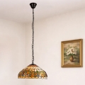 Brilagi - Tiffany-tyylinen lasimosaiikkikattokruunu ketjulla LUISA 2xE27/60W/230V