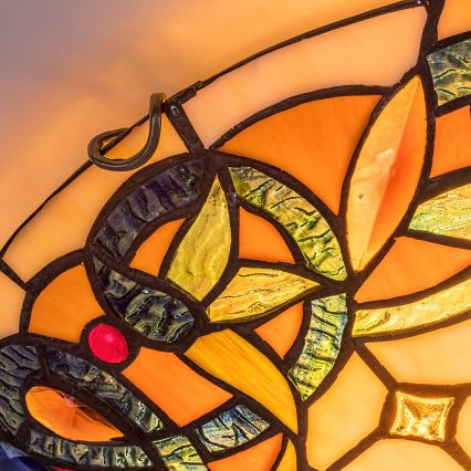 Brilagi - Tiffany-tyylinen lasimosaiikkikattovalaisin LUISA 2xE27/60W/230V, halkaisija 40 cm