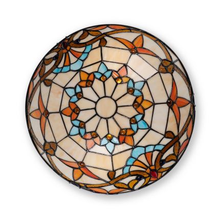 Brilagi - Tiffany-tyylinen lasimosaiikkikattovalaisin MIRABELLA 2xE27/60W/230V halkaisija 40 cm