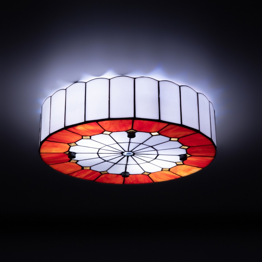 Brilagi - Tiffany-tyylinen lasimosaiikkikattovalaisin SIENNA 3xE27/60W/230V halkaisija 40 cm
