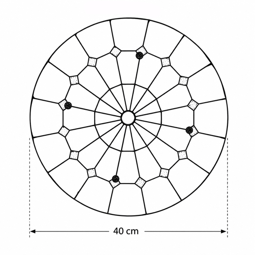 Brilagi - Tiffany-tyylinen lasimosaiikkikattovalaisin SIENNA 3xE27/60W/230V halkaisija 40 cm