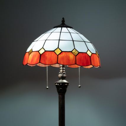 Brilagi - Tiffany-tyylinen lasimosaiikkilattiavalaisin SIENNA 2xE27/60W/230V