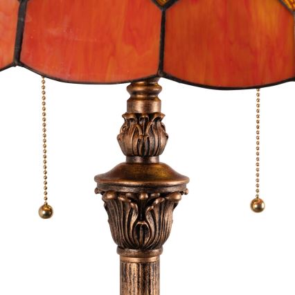 Brilagi - Tiffany-tyylinen lasimosaiikkilattiavalaisin SIENNA 2xE27/60W/230V