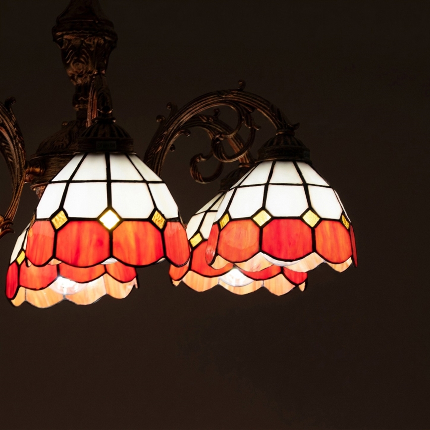 Brilagi - Tiffany-tyylinen, lasimosaiikkinen pinta-asennettava kattovalaisin SIENNA 6xE27/60W/230V halkaisija 60 cm
