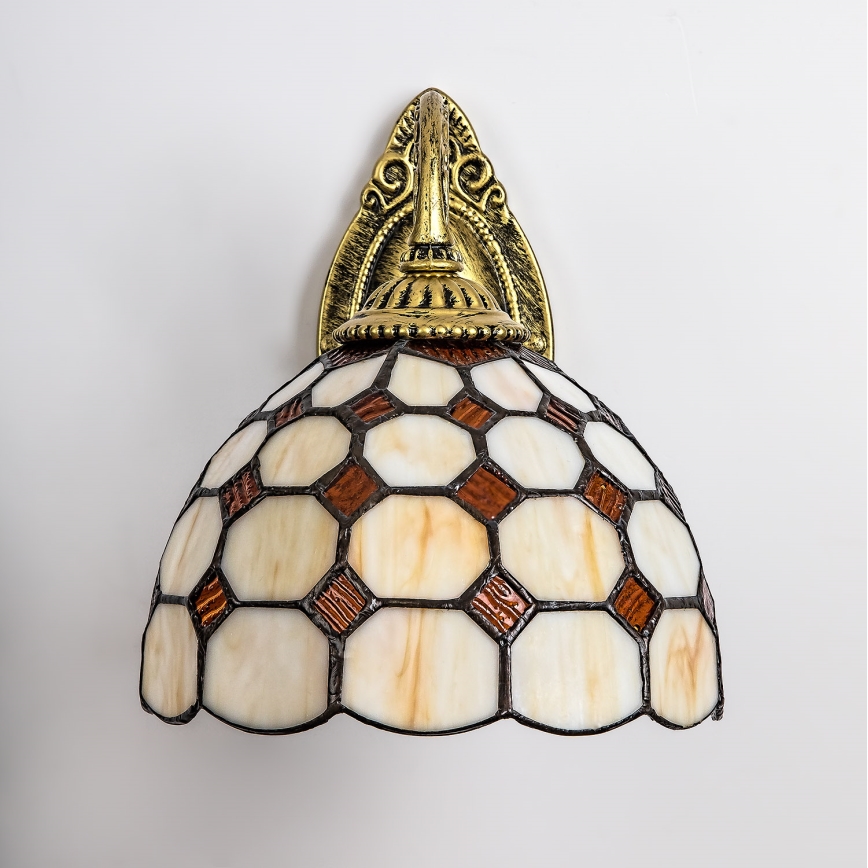 Brilagi - Tiffany-tyylinen lasimosaiikkinen seinävalaisin DORAN 1xE27/40W/230V