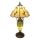 Brilagi - Tiffany-tyylinen lasimosaiikkipöytälamppu FOLIA 1xE27/60W/230V + 1xE14/40W
