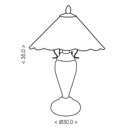 Brilagi - Tiffany-tyylinen lasimosaiikkipöytälamppu FOLIA 1xE27/60W/230V + 1xE14/40W
