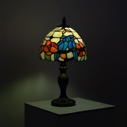 Brilagi - Tiffany-tyylinen lasimosaiikkipöytälamppu JUNGLE 1xE27/60W/230V