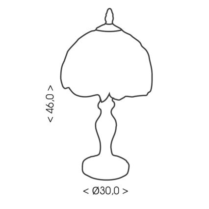 Brilagi - Tiffany-tyylinen lasimosaiikkipöytälamppu JUNGLE 1xE27/60W/230V