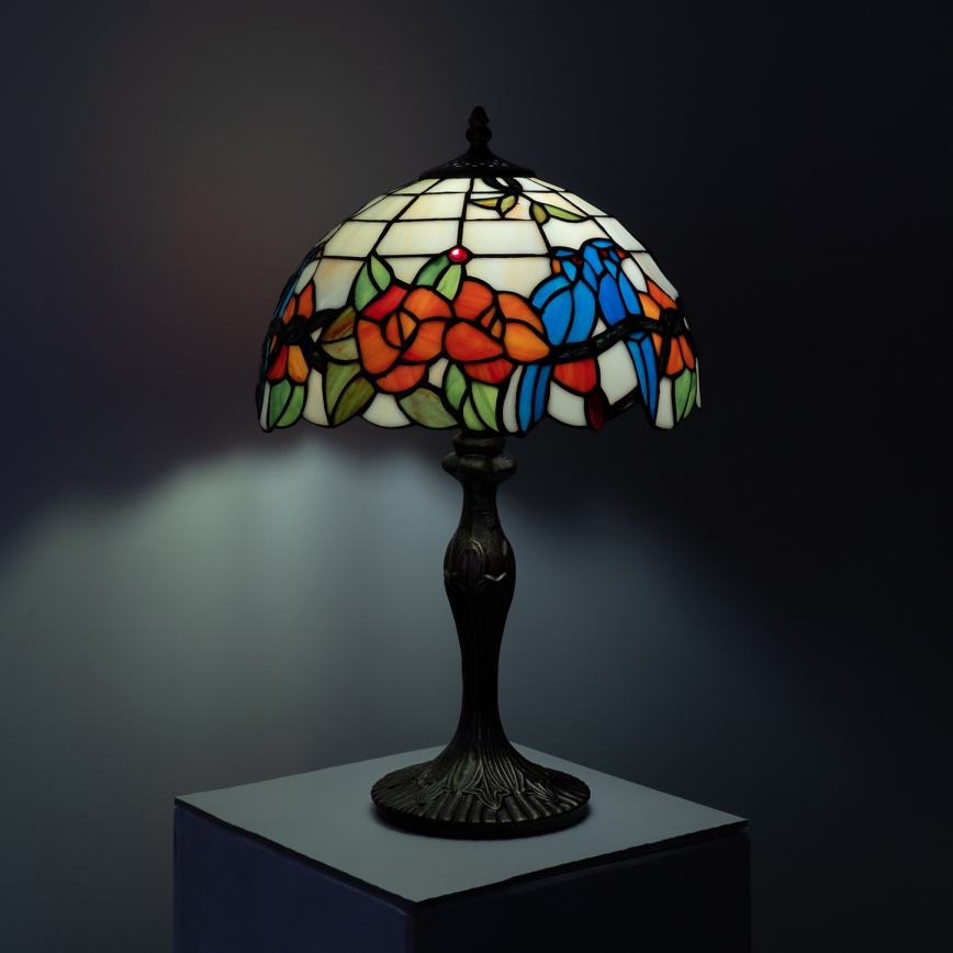 Brilagi - Tiffany-tyylinen lasimosaiikkipöytälamppu JUNGLE 1xE27/60W/230V