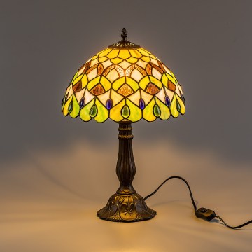 Brilagi - Tiffany-tyylinen lasimosaiikkipöytälamppu MARGARET 1xE27/40W/230V