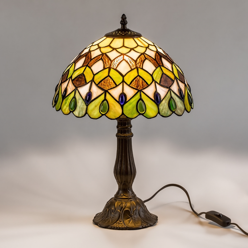 Brilagi - Tiffany-tyylinen lasimosaiikkipöytälamppu MARGARET 1xE27/40W/230V