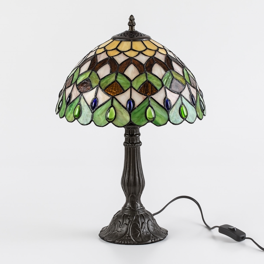 Brilagi - Tiffany-tyylinen lasimosaiikkipöytälamppu MARGARET 1xE27/40W/230V