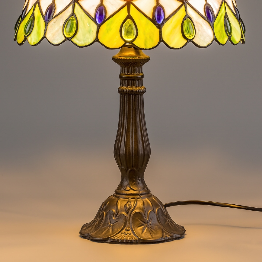 Brilagi - Tiffany-tyylinen lasimosaiikkipöytälamppu MARGARET 1xE27/40W/230V