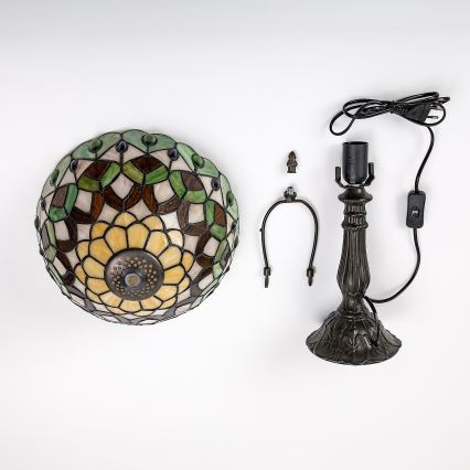 Brilagi - Tiffany-tyylinen lasimosaiikkipöytälamppu MARGARET 1xE27/40W/230V
