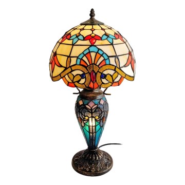 Brilagi - Tiffany-tyylinen lasimosaiikkipöytälamppu MIRABELLA 1xE27/60W/230V + 1xE14/40W