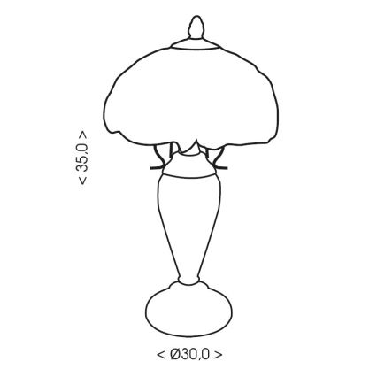 Brilagi - Tiffany-tyylinen lasimosaiikkipöytälamppu MIRABELLA 1xE27/60W/230V + 1xE14/40W