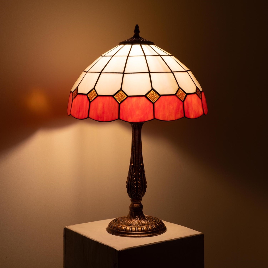 Brilagi - Tiffany-tyylinen lasimosaiikkipöytälamppu SIENNA 2xE27/60W/230V