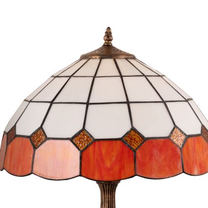 Brilagi - Tiffany-tyylinen lasimosaiikkipöytälamppu SIENNA 2xE27/60W/230V