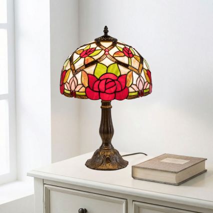 Brilagi - Tiffany-tyylinen lasimosaiikkipöytävalaisin GARLAN 1xE27/40W/230V