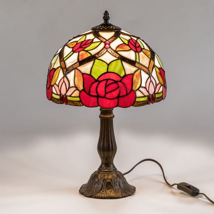 Brilagi - Tiffany-tyylinen lasimosaiikkipöytävalaisin GARLAN 1xE27/40W/230V
