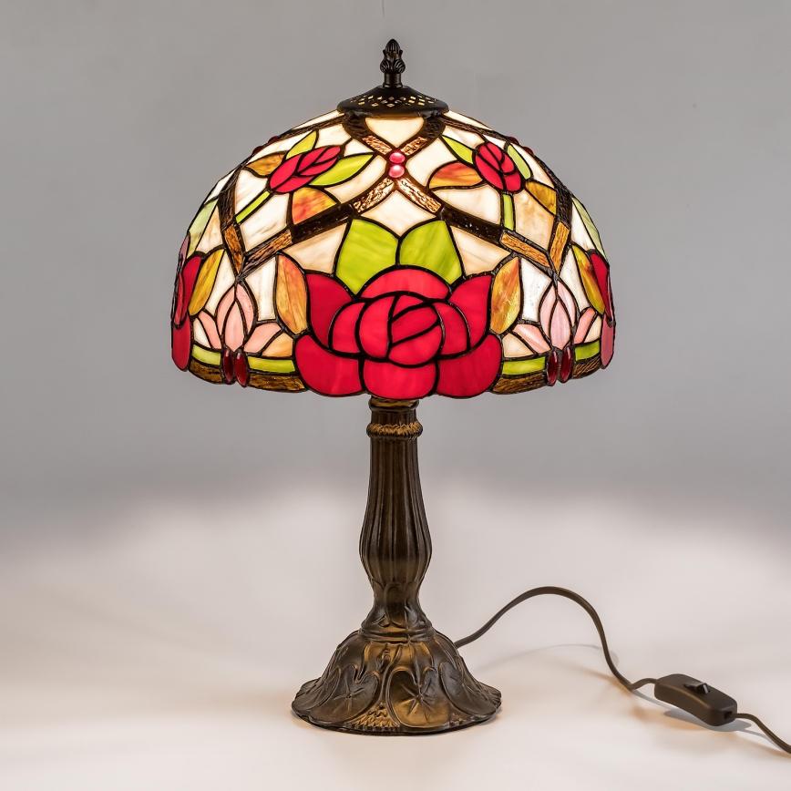 Brilagi - Tiffany-tyylinen lasimosaiikkipöytävalaisin GARLAN 1xE27/40W/230V