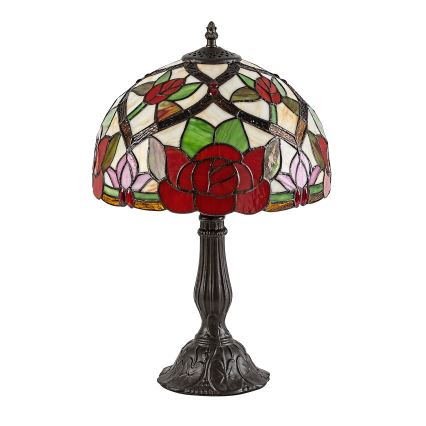 Brilagi - Tiffany-tyylinen lasimosaiikkipöytävalaisin GARLAN 1xE27/40W/230V
