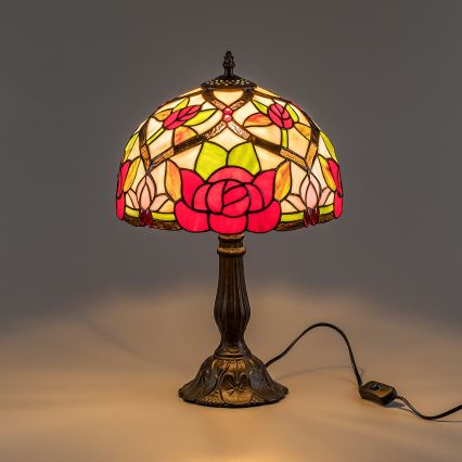 Brilagi - Tiffany-tyylinen lasimosaiikkipöytävalaisin GARLAN 1xE27/40W/230V