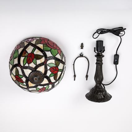 Brilagi - Tiffany-tyylinen lasimosaiikkipöytävalaisin GARLAN 1xE27/40W/230V
